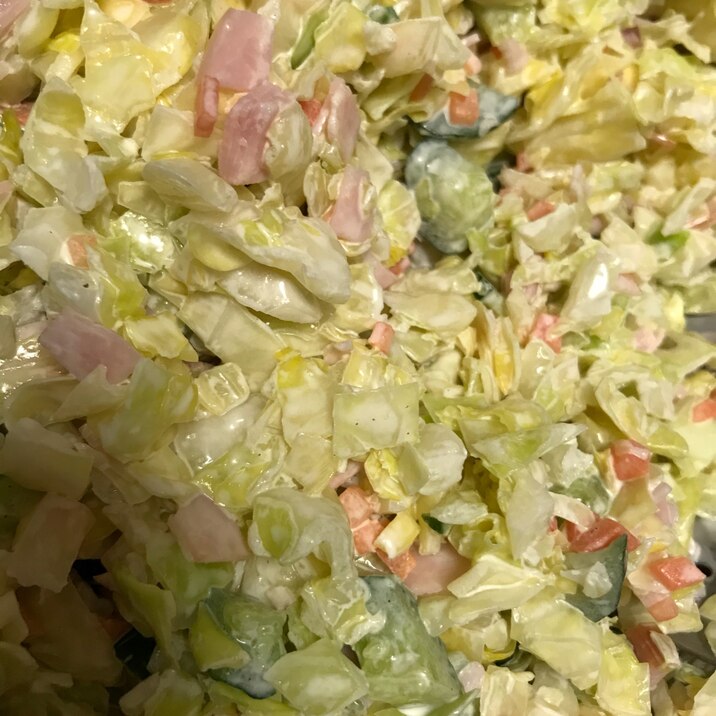 キャベツきゅうり人参のみじん切りハムマヨサラダ レシピ 作り方 By Rママ 楽天レシピ